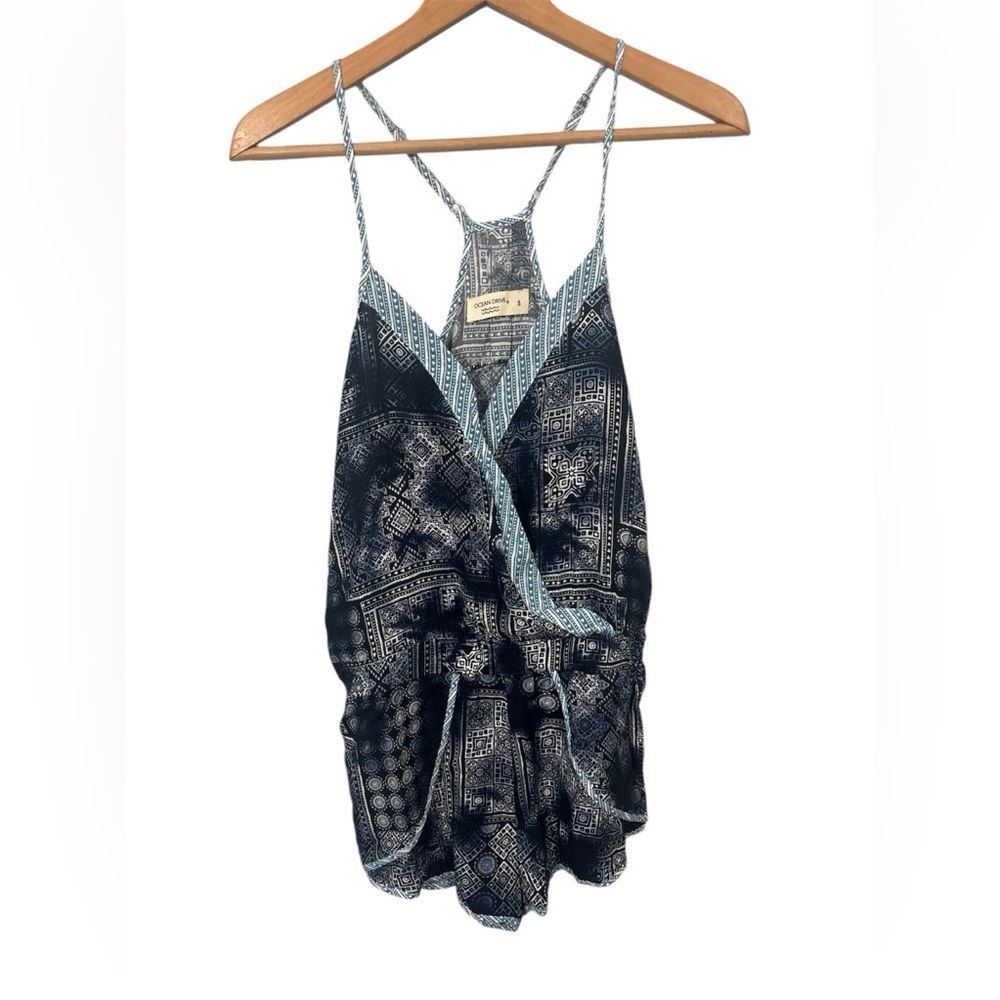 NWT Ocean Drive Romper Size Small Womens Geometric Print Summer Beach Ikat